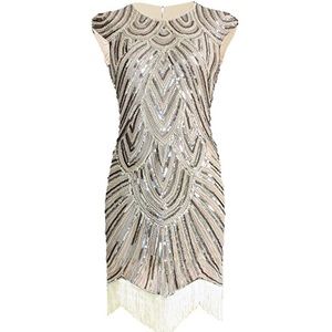 Great Gatsby Tassel Beaded 1920s Flapper Dress